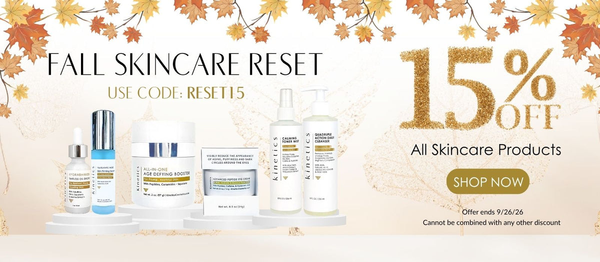 Fall Skincare Reset: 15% off all skincare products with code RESET15. Offer ends 9/26/26.